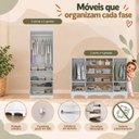 Ver imagem 5 de Quarto de Bebê Completo com Berço Americano 3 em 1 p/Colchão 130x70cm Flor Multimóveis MP4936
