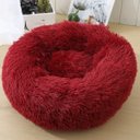 Ver imagem 4 de Caminha Nuvem Pet Lorben Redonda Pelúcia Cachorros Gatos Tamanho GG 80x80cm Vermelho