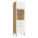 Ver imagem 1 de Armário Paneleiro Ametista Micro-ondas 2 Gavetas Freijó Supremo - Kits Paraná