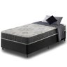 Cama Box Solteiro King Preto + Colchão San Francisco Ortopédico Espuma D33 96x203x54cm - 1