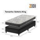Ver imagem 4 de Cama Box Solteiro King Preto + Colchão Espuma D33 Ortopédico Zidi San Francisco 96x203x54cm