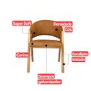 Ver imagem 5 de Kit 4 Cadeiras de Jantar Noah Estofada com Braço Madeira Maciça Corino Caramelo - Arkell