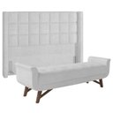 Ver imagem 1 de Cabeceira Cama Box King 195cm Pisa e Recamier Neville P02 Bouclé Branco - Mpozenato