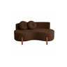 Sofá Decorativo Curvo Orgânico Living Suede Marrom - Montanaris Decor - 1