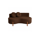 Ver imagem 1 de Sofá Decorativo Curvo Orgânico Living Suede Marrom - Montanaris Decor