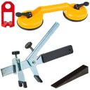 Ver imagem 1 de Ventosa Dupla para Vidro Mármore Metal Piso + Nivelador 100 Un + Cunha Plástica 50 Un + Alicate de a