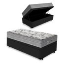 Ver imagem 1 de Cama Box Bau Solteiro Preto + Colchão Solteiro Evolution Molas Ensacadas (88x188x32) -  Probel