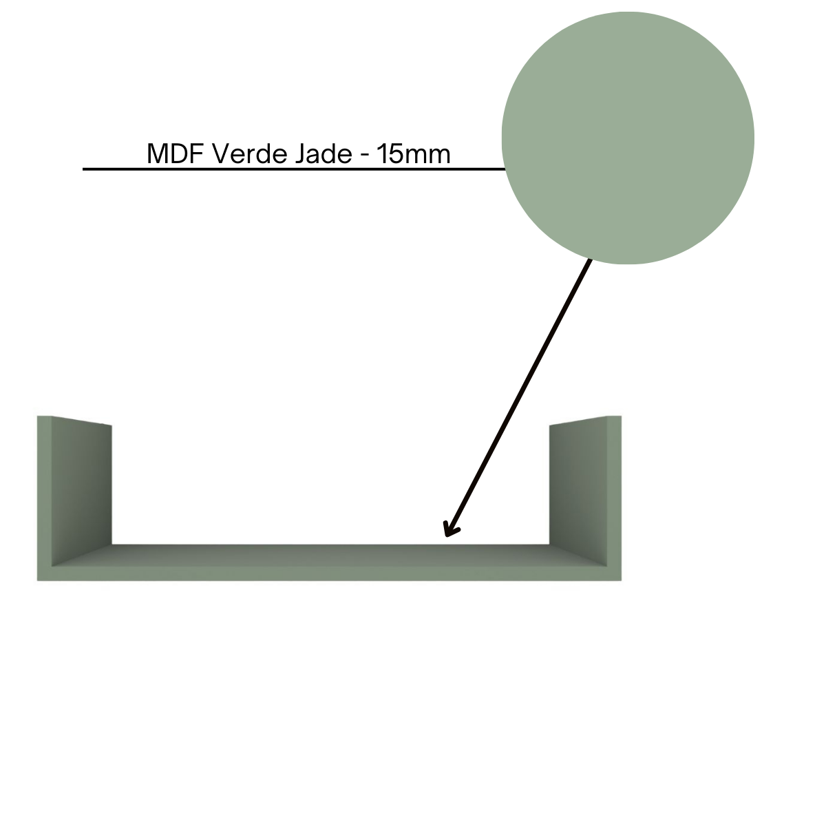 Kit 3 Prateleiras U Decorativas Multiuso em Mdf Plancasa:verde Jade - 6