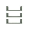 Kit 3 Prateleiras U Decorativas Multiuso em Mdf Plancasa:verde Jade - 2