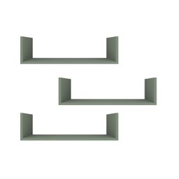 Kit 3 Prateleiras U Decorativas Multiuso em Mdf Plancasa:verde Jade - 1