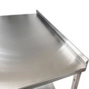 Ver imagem 4 de Mesa de Aço Inox Industrial 110x60x90 cm com 1 Prateleira Plano Liso com Espelho Nortinox
