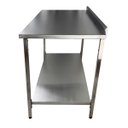 Ver imagem 2 de Mesa de Aço Inox Industrial 110x60x90 cm com 1 Prateleira Plano Liso com Espelho Nortinox