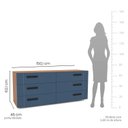 Ver imagem 2 de Cômoda Organizadora 150cm com 6 Gavetas 240839 Linha Lisboa Politorno Móveis