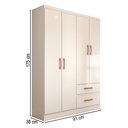 Ver imagem 4 de Guarda-roupa Solteiro Boulevard 4 Portas 2 Gavetas Branco - Panorama Móveis