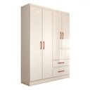 Ver imagem 3 de Guarda-roupa Solteiro Boulevard 4 Portas 2 Gavetas Branco - Panorama Móveis