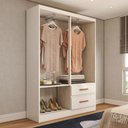 Ver imagem 2 de Guarda-roupa Solteiro Boulevard 4 Portas 2 Gavetas Branco - Panorama Móveis