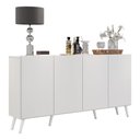 Ver imagem 1 de Aparador Buffet Retrô Multimóveis Veneza 4 Portas FG3556 Branco