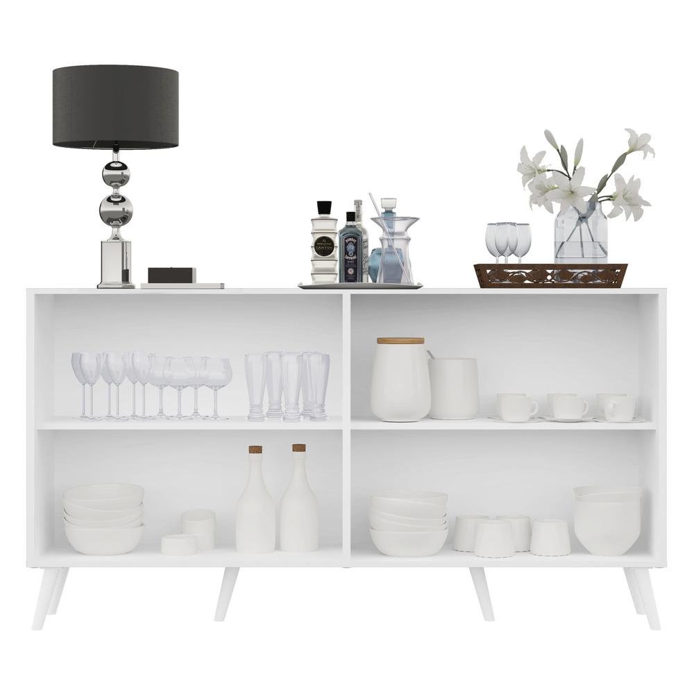 Aparador Buffet Retrô Multimóveis Veneza 4 Portas FG3556 Branco - 6