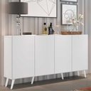 Ver imagem 3 de Aparador Buffet Retrô Multimóveis Veneza 4 Portas FG3556 Branco