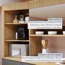 Ver imagem 6 de Cozinha Completa Modulada 3 Peças 4 Portas 3 Gavetas Torre Angular 100% MDF Realeza Premium Cinza/Carvalho/Titânio