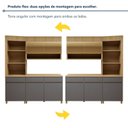 Ver imagem 7 de Cozinha Completa Modulada 3 Peças 4 Portas 3 Gavetas Torre Angular 100% MDF Realeza Premium Cinza/Carvalho/Titânio