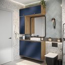 Ver imagem 1 de Conjunto para Banheiro Kappesberg Celeste 4 Peças Nogueira/azul 120cm