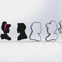 Ver imagem 1 de Cortador Cinderela e Príncipe Mod 2 Tamanho 5cm