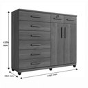 Ver imagem 2 de Cômoda New Triunfo 8 Gavetas 2 Portas Benetil Branco