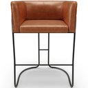 Ver imagem 3 de Banqueta Decorativa Fixa Baixa Base de Aço Preto Betina D02 Couríssimo Camel B-14 - Lyam Decor