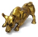 Ver imagem 1 de Escultura Estátua Decorativa Touro Wall Street Grande 82cm:dourado Envelhecido