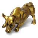 Ver imagem 1 de Escultura Estátua Decorativa Touro Wall Street Grande 82cm:dourado Envelhecido