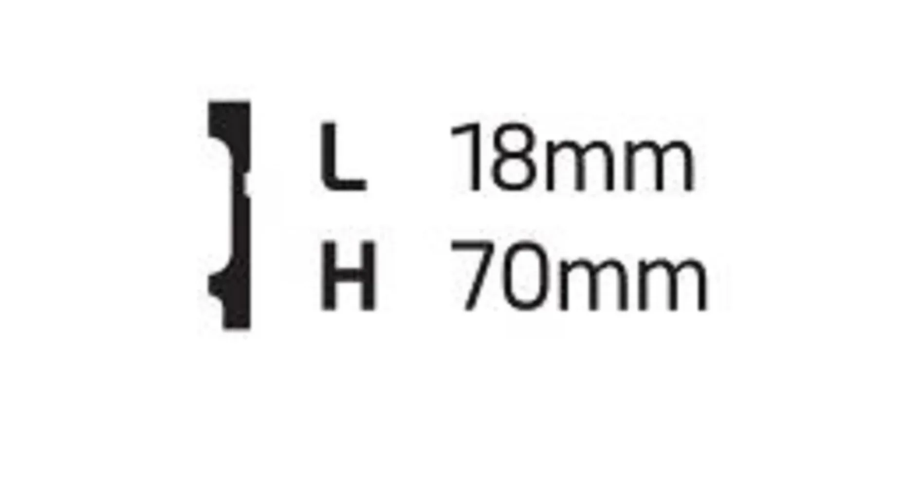 Rodapé de Poliestireno 7cm x 18mm Frisado Metro Linear Fb7 GART - 2