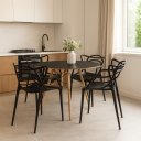 Ver imagem 1 de Conjunto Mesa Eames 90cm + 4 Cadeiras Allegra Empilhável Inmetro Sala Cozinha Jantar - La Mobilia