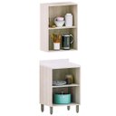 Ver imagem 3 de Kit Armário Aéreo e Balcão 2 Portas 60 Cm Atenas Cinza Cristal