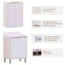 Ver imagem 2 de Kit Armário Aéreo e Balcão 2 Portas 60 Cm Atenas Cinza Cristal