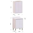 Ver imagem 4 de Kit Armário Aéreo e Balcão 2 Portas 60 Cm Atenas Cinza Cristal