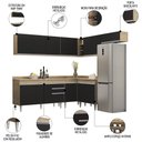 Ver imagem 3 de Armário de Cozinha Modulado de Canto 7 Peças Cp23 Balcão com Tampo Castanho/preto - Lumil Lumil Móve