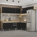 Ver imagem 2 de Armário de Cozinha Modulado de Canto 7 Peças Cp23 Balcão com Tampo Castanho/preto - Lumil Lumil Móve