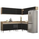 Ver imagem 1 de Armário de Cozinha Modulado de Canto 7 Peças Cp23 Balcão com Tampo Castanho/preto - Lumil Lumil Móve