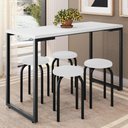 Ver imagem 2 de Mesa de Cozinha Bistrô Porto Branco 120cm com 4 Banquetas Industriais Maviê Branco-preto -