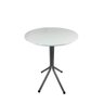 Mesa Bistrô Baixo Cinza com Tampo Redondo Branco - 1