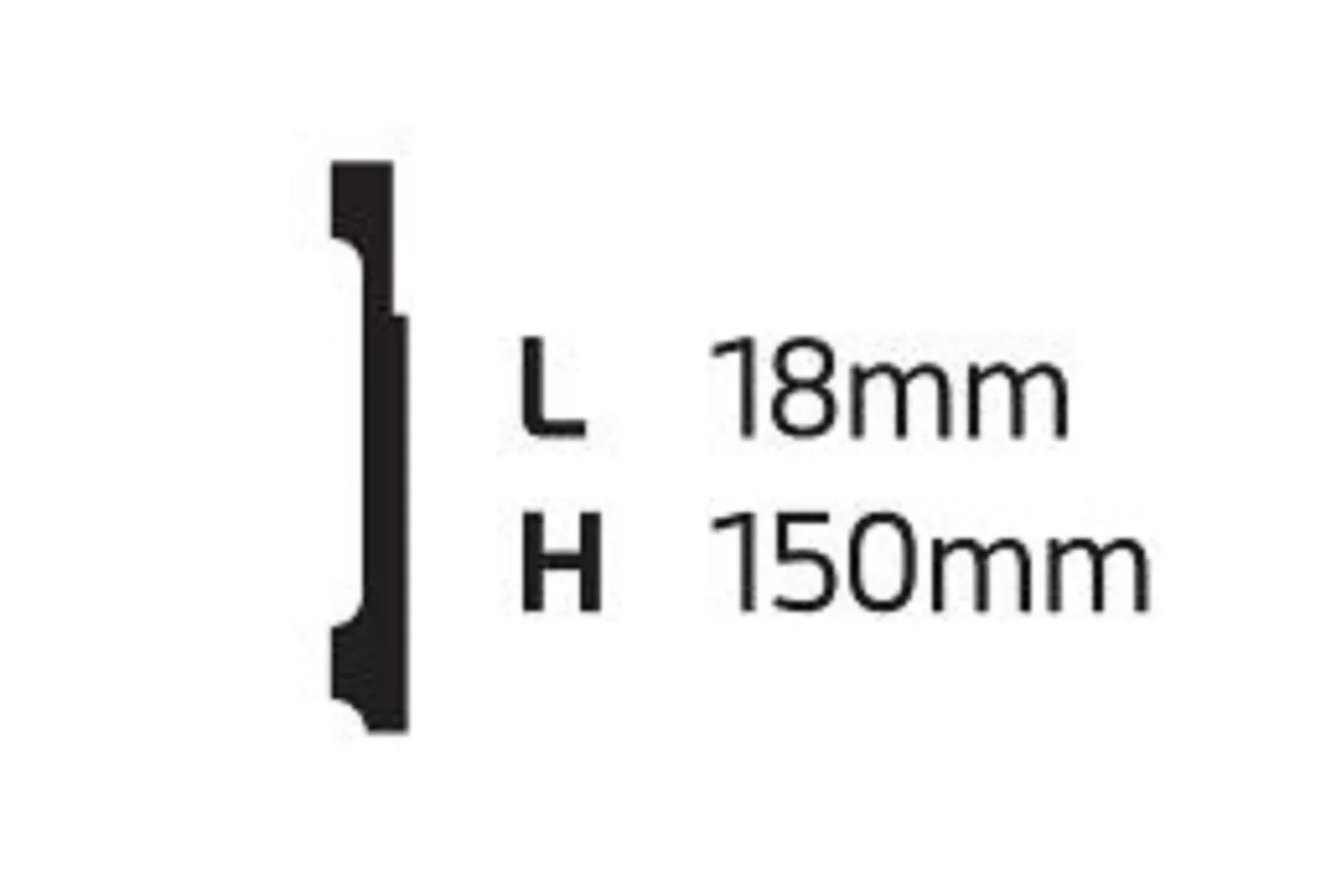 Rodapé de Poliestireno 15cm x 18mm Frisado Metro Linear GB15 GART - 2