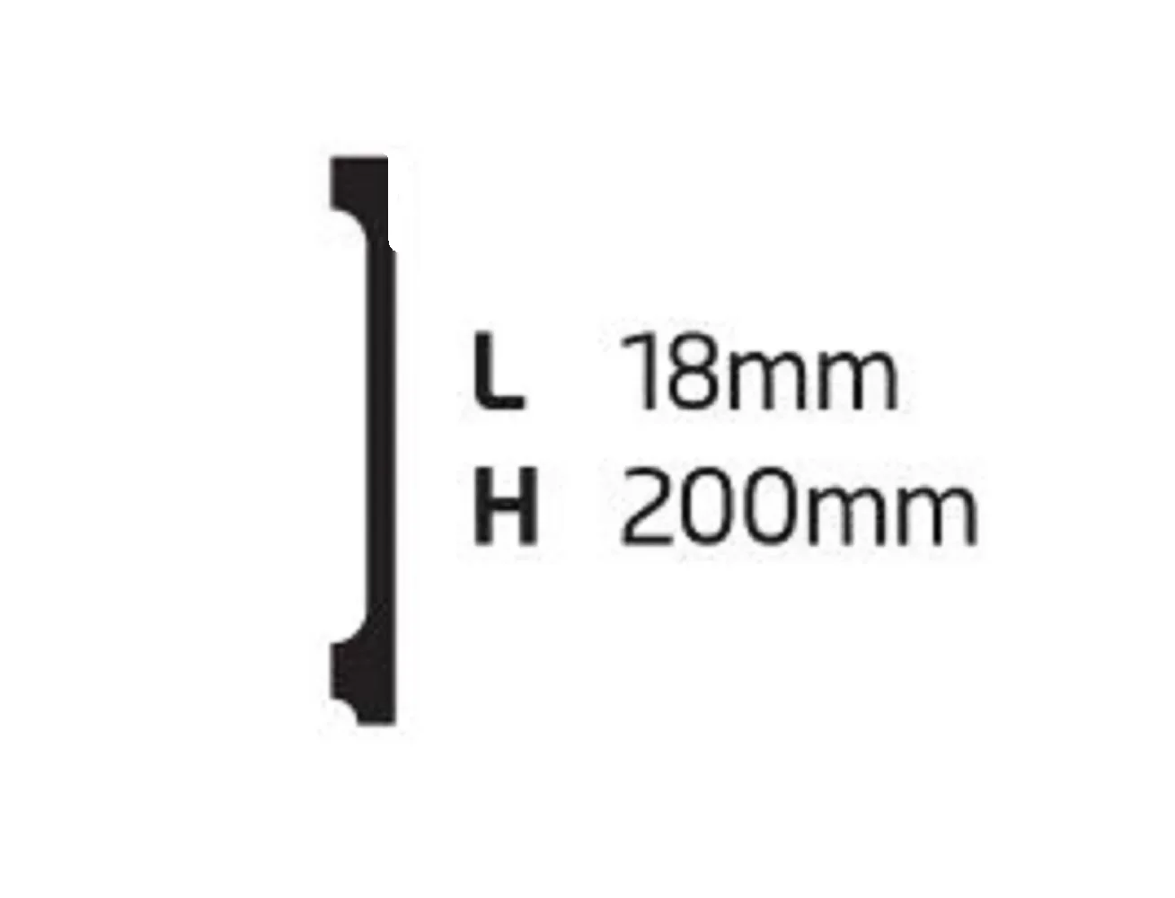 Rodapé de Poliestireno 20cm x 18mm Frisado Metro Linear GB20 GART - 2