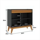 Ver imagem 2 de Buffet Aparador Ripado 2 Portas com Pés de Mdf Astúrias 92cm