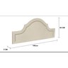 Cabeceira Casal Curva Luxo Estofada 140x60 - Suede Bege - Tachas Cromadas - 3