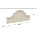 Ver imagem 3 de Cabeceira Casal Curva Luxo Estofada 140x60 - Suede Bege - Tachas Cromadas