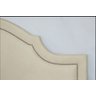 Cabeceira Casal Curva Luxo Estofada 140x60 - Suede Bege - Tachas Cromadas - 2