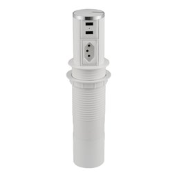 MINI TOTEM AUTOMATICO (1TOM/2USB) BRANCO/CROMADO - QM 12214.02 - 1