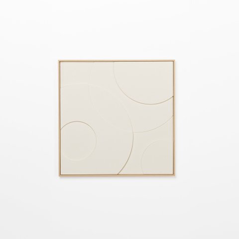 Quadro Arte em Relevo com Moldura Ps Bamboo Natural 60 Cm X 60 Cm 17391s