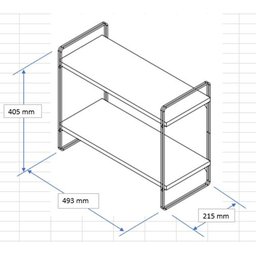 Prateleira Dupla 20 Cm X 49 Cm - Luxo Branca C/suporte Preto - 9